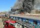 Vagoane de tren în flăcări, în apropiere de Podul Grant. Intervenție masivă a pompierilor. S-a emis mesaj RO-Alert
